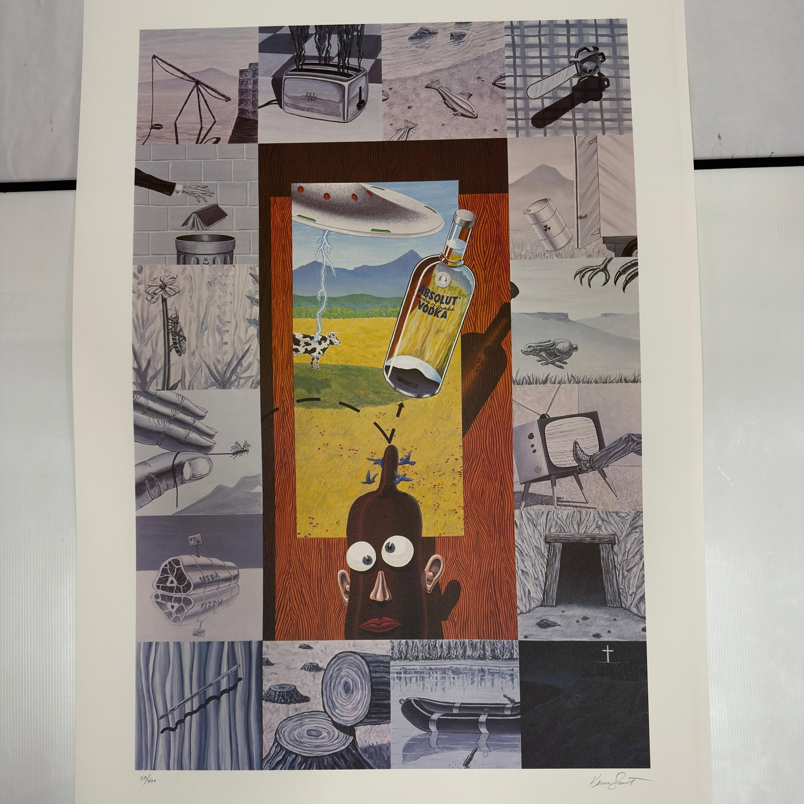 Kenny Scharf Pop-Surrealist Cartoon Style Absolut Ad Art Print Signed and Numbered #33 (1 of 6)