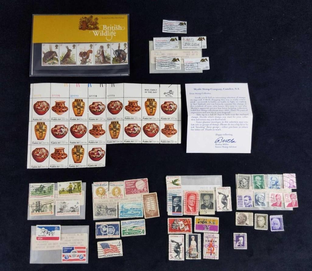 Postal Stamps British Wildlife, Pots And More: Postal Stamps British Wildlife, Pots, And More. This lot includes: (1) 1977 British Wildlife Presentation Pack. British Presentation. Some of Britain’s best-loved wild animals are
