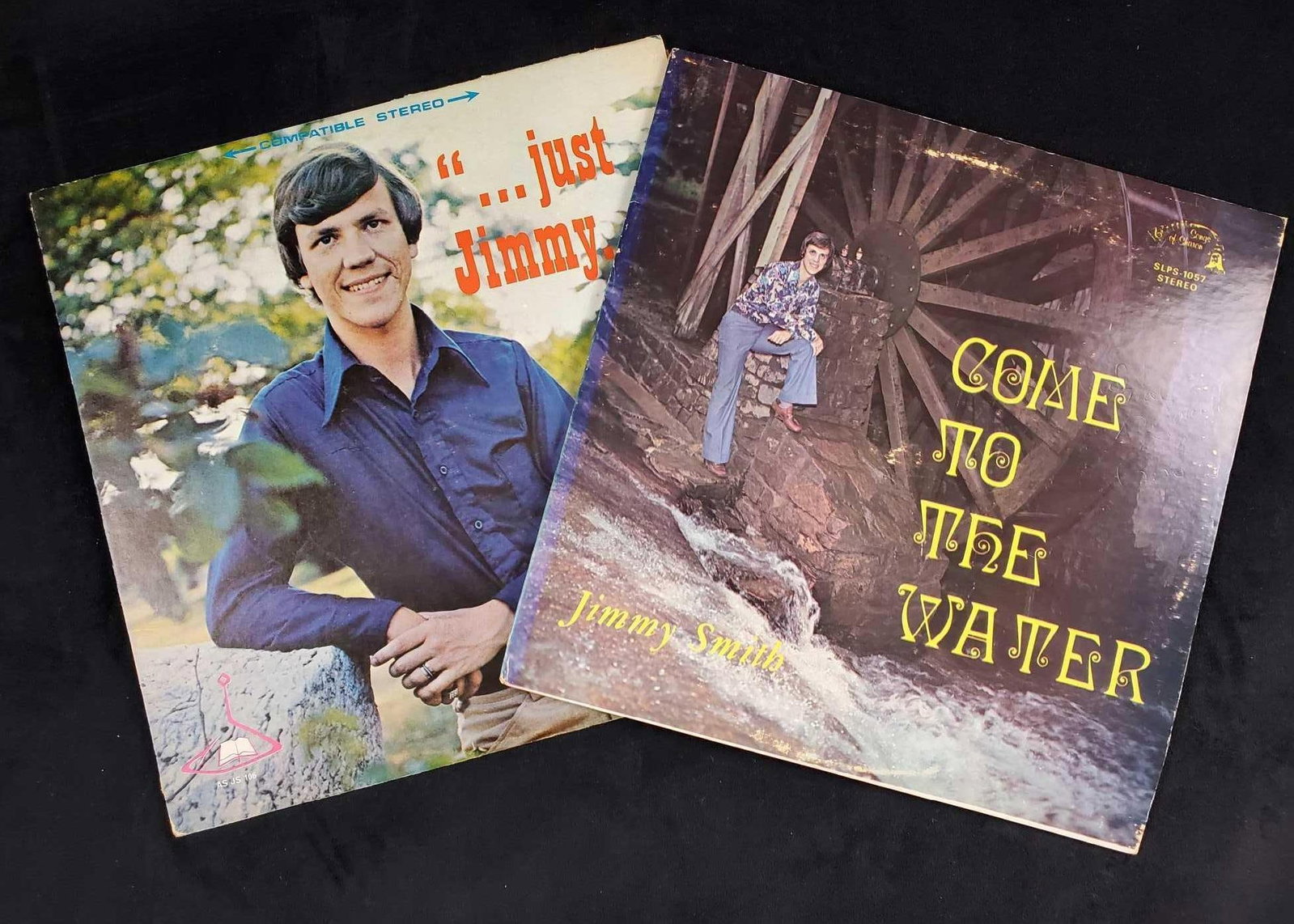 Autographed Jimmy Smith Vinyl LPs Lot Of Two: Methodist Hour presents: Jimmy Smith: ".....Just Jimmy" and "Come To The Water" Where Jimmy Smith sings such hits like "Bridge Over Troubled Waters" and "Fill My Cup" B