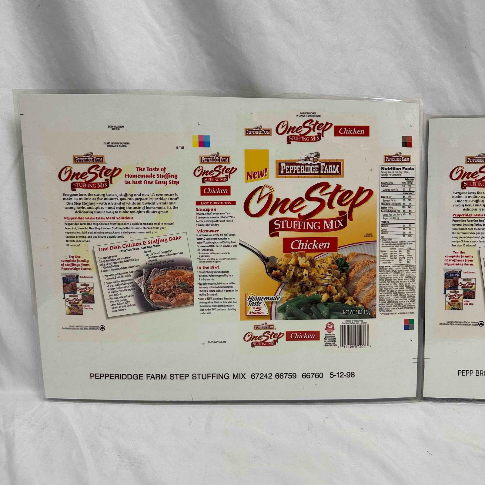 Pepperidge Farm One Step Stuffing Mix Packaging Proofs Mock-Ups - 4