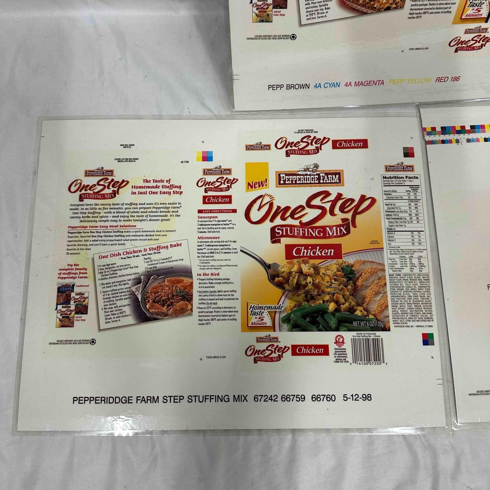 Pepperidge Farm One Step Stuffing Mix Packaging Proofs Mock-Ups - 6