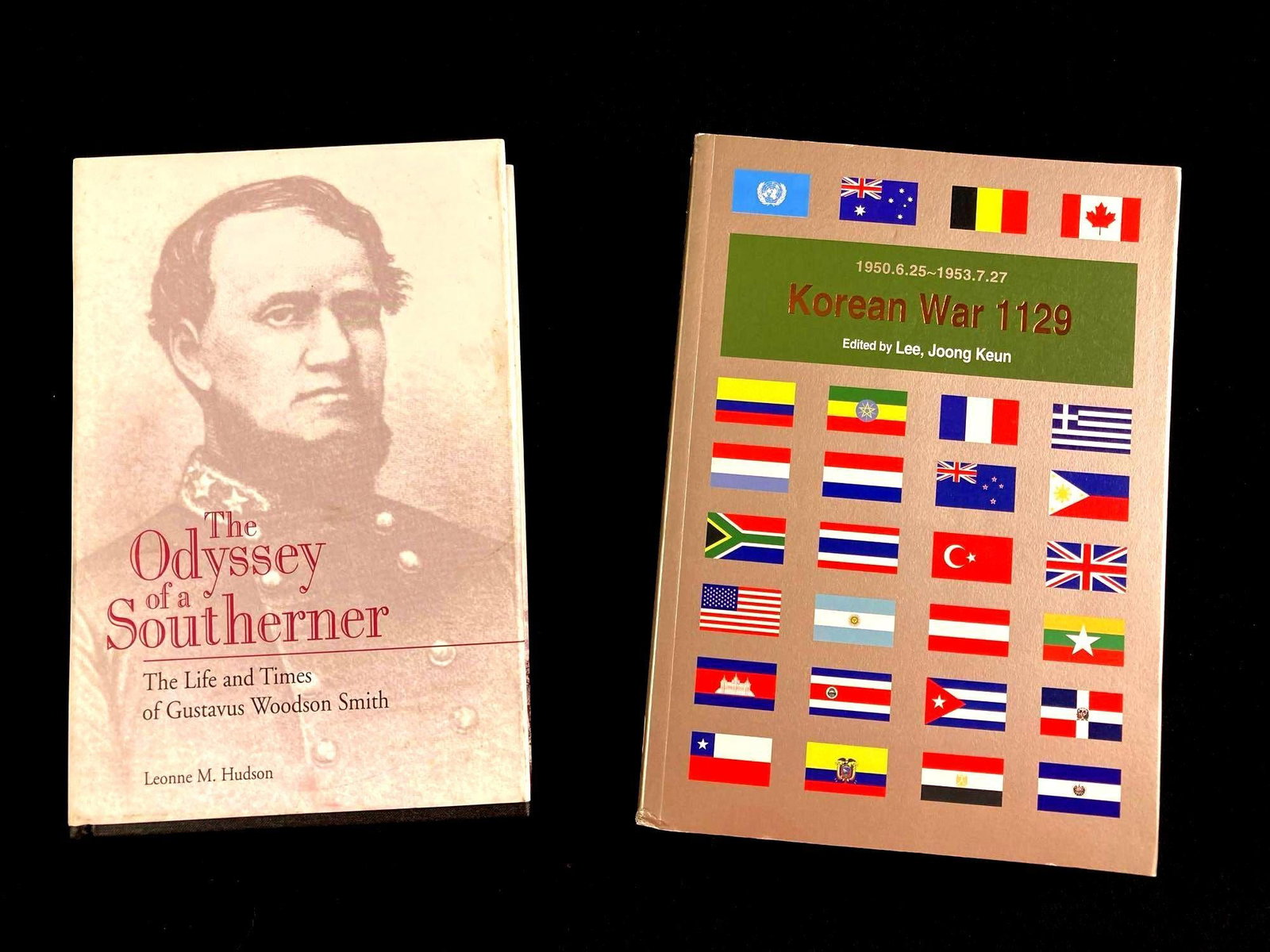 (2) Military History Books The Odyssey of a Southerner & The Korean War 1129: This lot includes: (1) The Odyssey of a Southerner by Leonne Hudson (1) The Korean War 1129 by Joong Keun Lee Condition is used and see photographs for additional details. Both