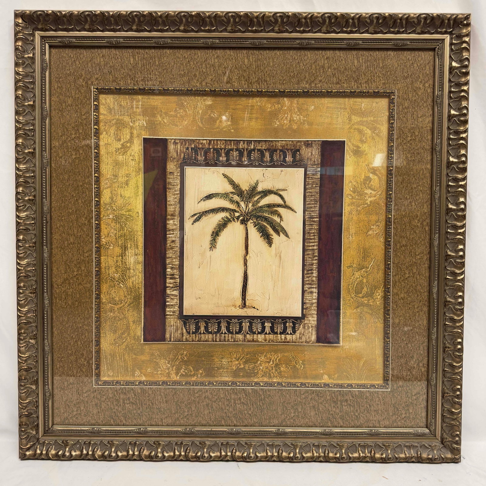 Palm Tree Giclee Fine Art Framed Print by Mindeli Ornate Large Frame: Palm Tree Giclee Fine Art Framed Print by Mindeli Ornate Large Frame. This item is in good pre-owned, previously displayed condition with light wear, and surface scratches. Please reference all photos
