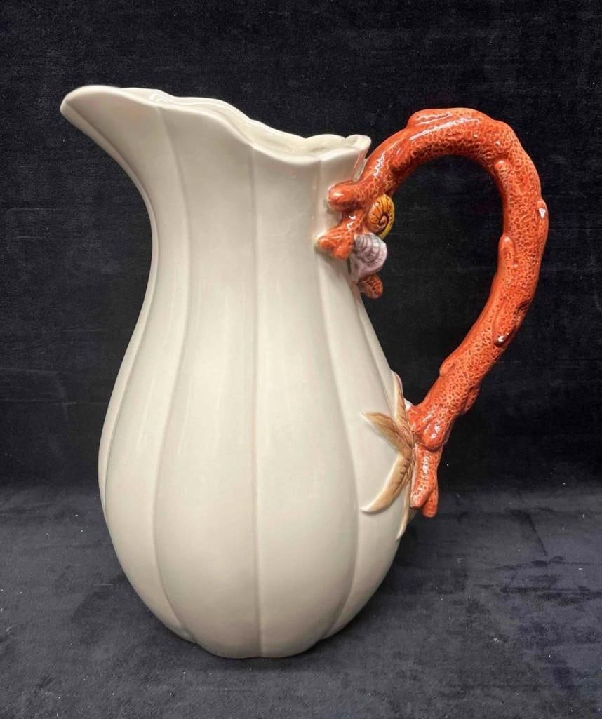 Fitz & Floyd Coral/Shells Pitcher (1 of 4)