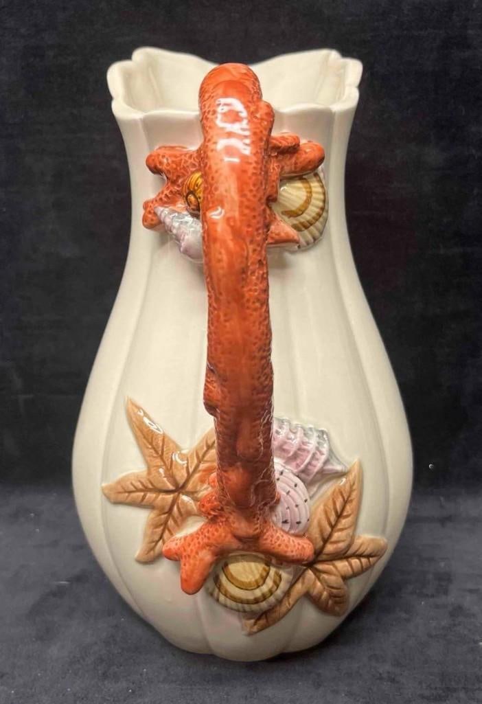 Fitz & Floyd Coral/Shells Pitcher - 2