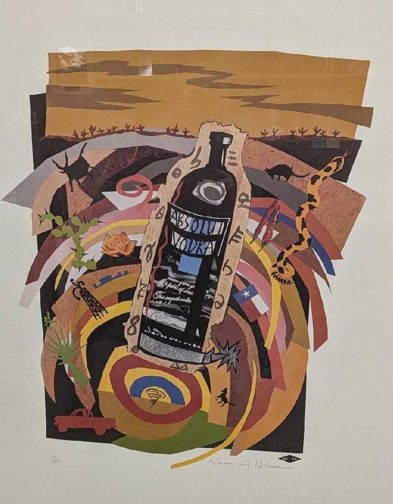 Framed Karen Blessen Absolut Texas S&N Print - 2