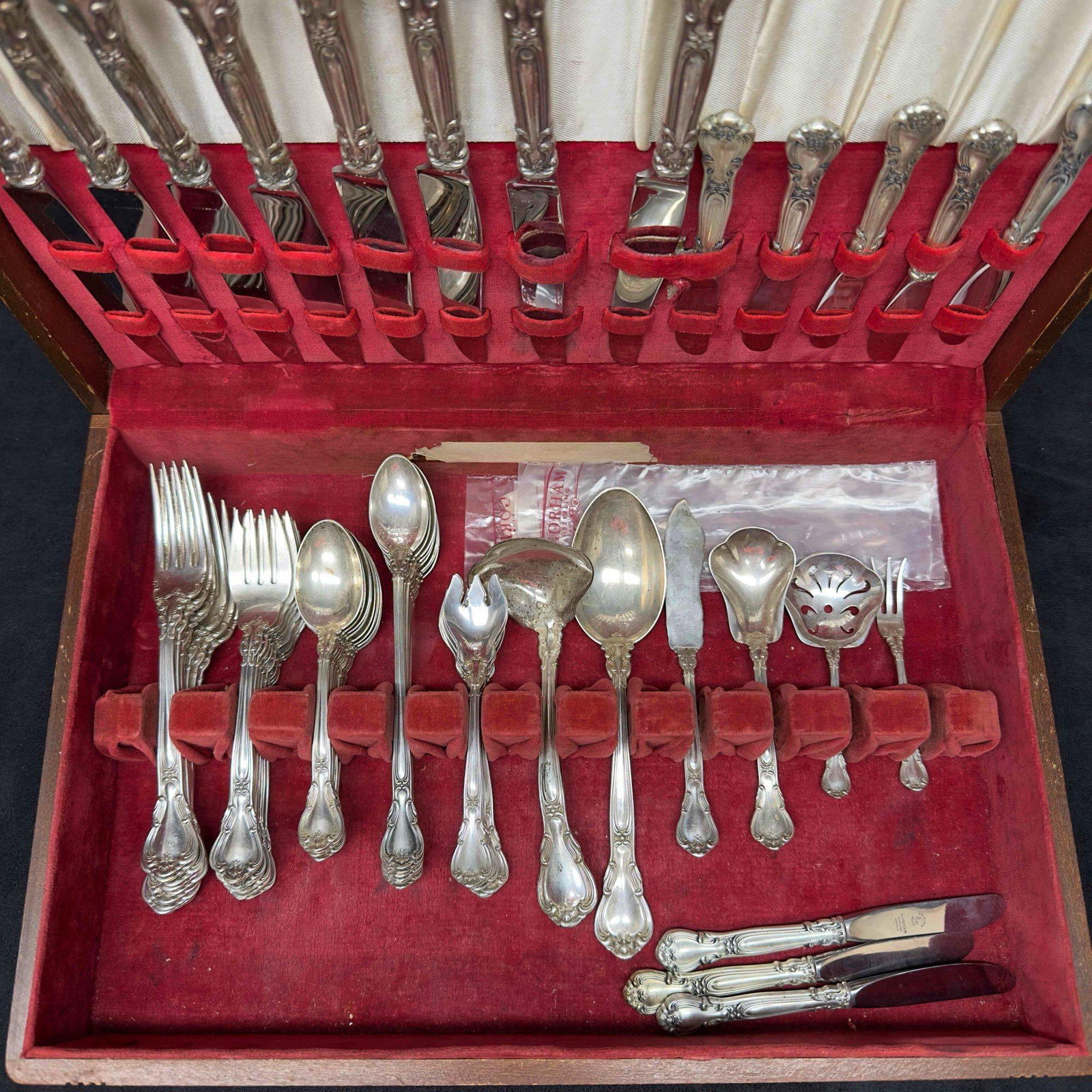 Gorham Chantilly Flatware Sterling Silver Silverware 70 Pieces - 2