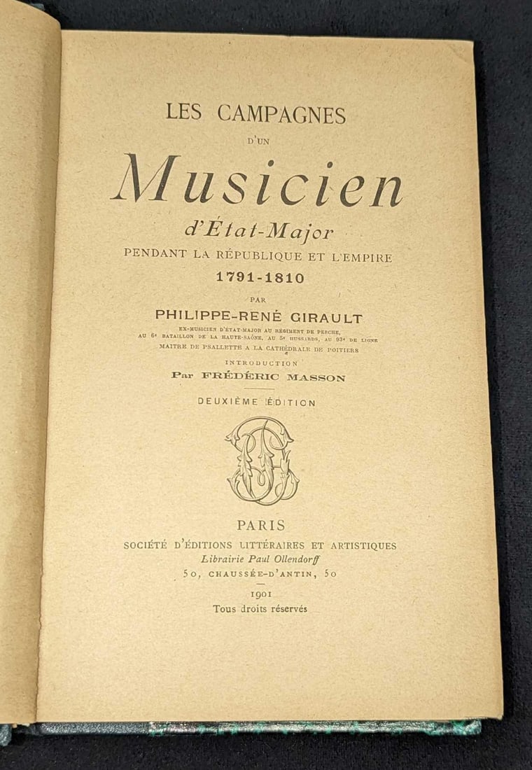 1901 Les Campagnes D'un Musicien Hardcover Book (1 of 7)