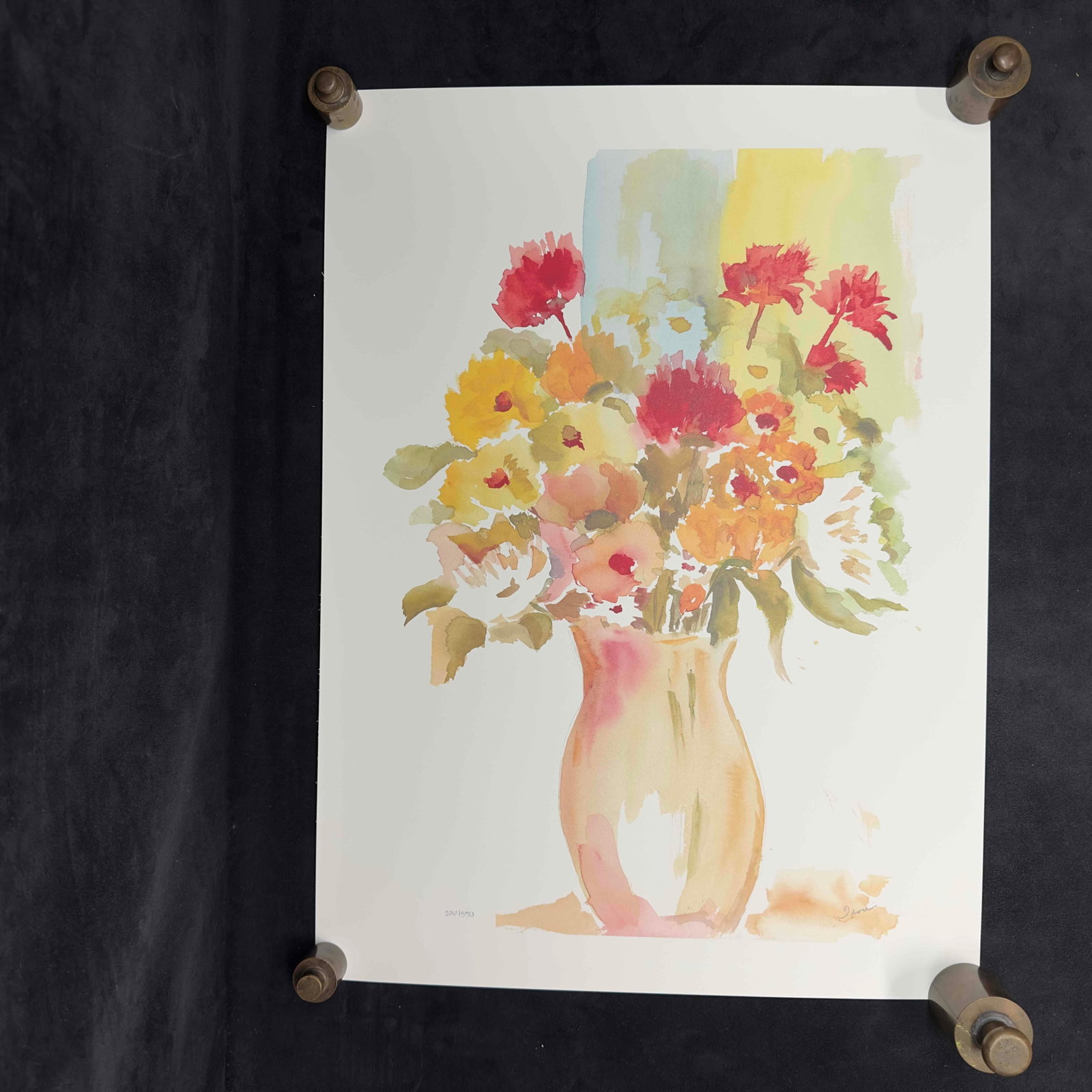 Flowers at Play Seriolithograph Tina Smith Signed and Numbered 22" x 15": Flowers at Play Seriolithograph Tina Smith Signed and Numbered 22" x 15". Seriolithograph in color on wove paper. Signed in pencil and numbered. From the regular edition of 550. Signed by Tina