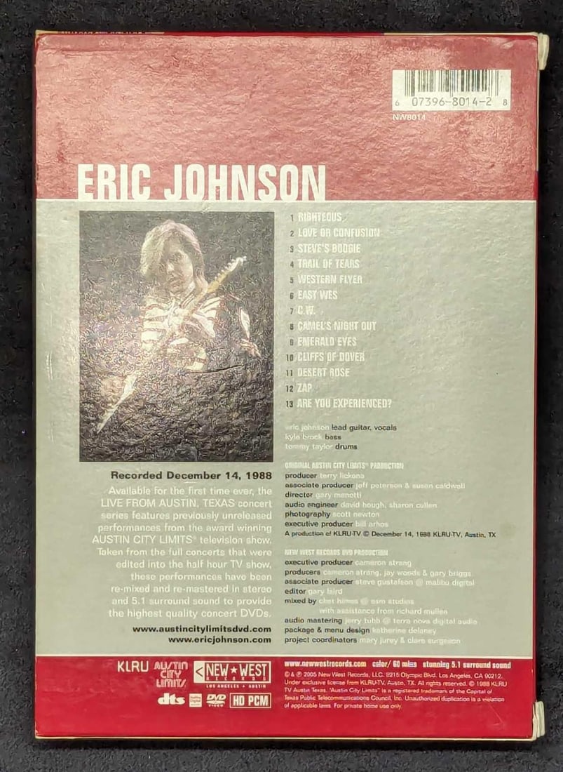 Eric Johnson Autographed Live From Austin DVD - 6
