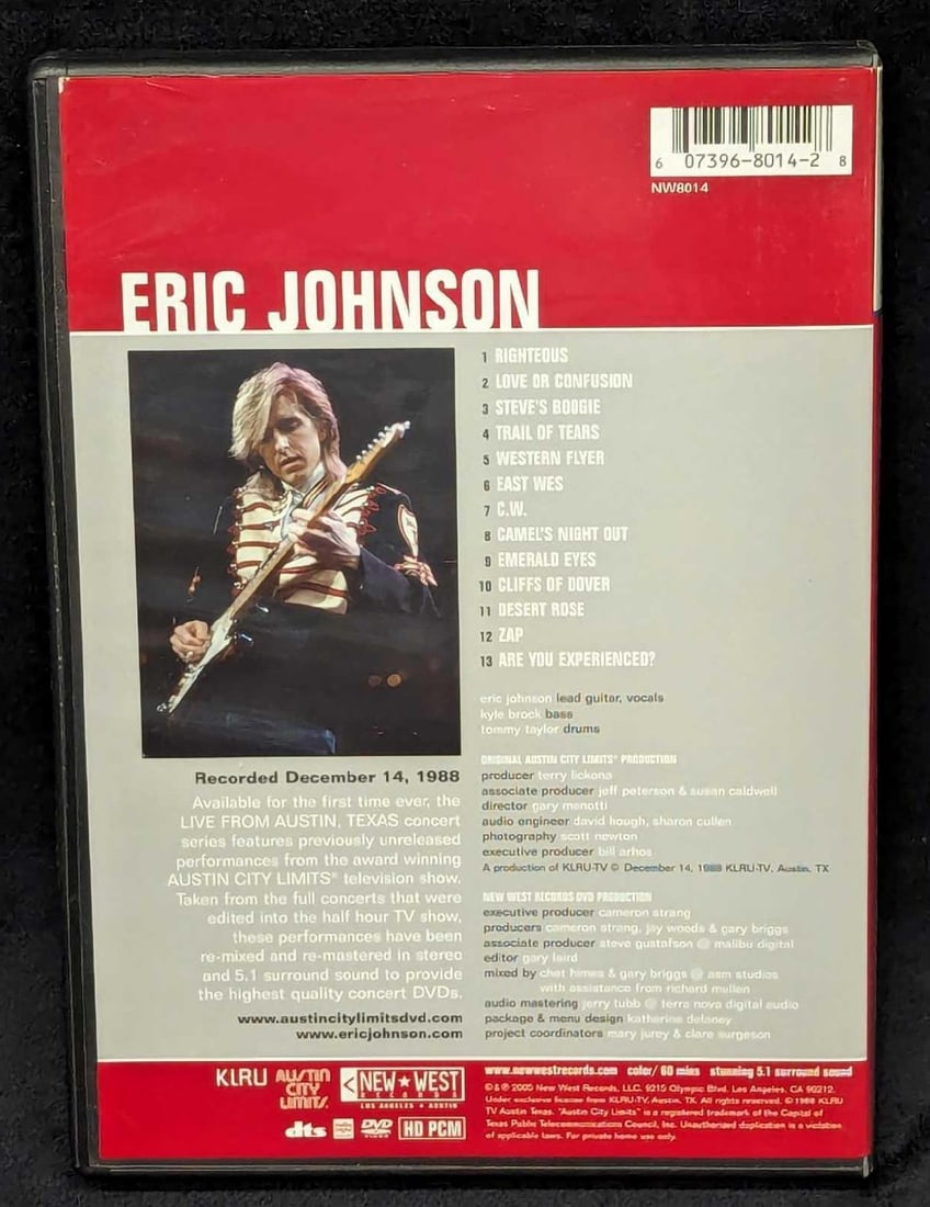 Eric Johnson Autographed Live From Austin DVD - 7