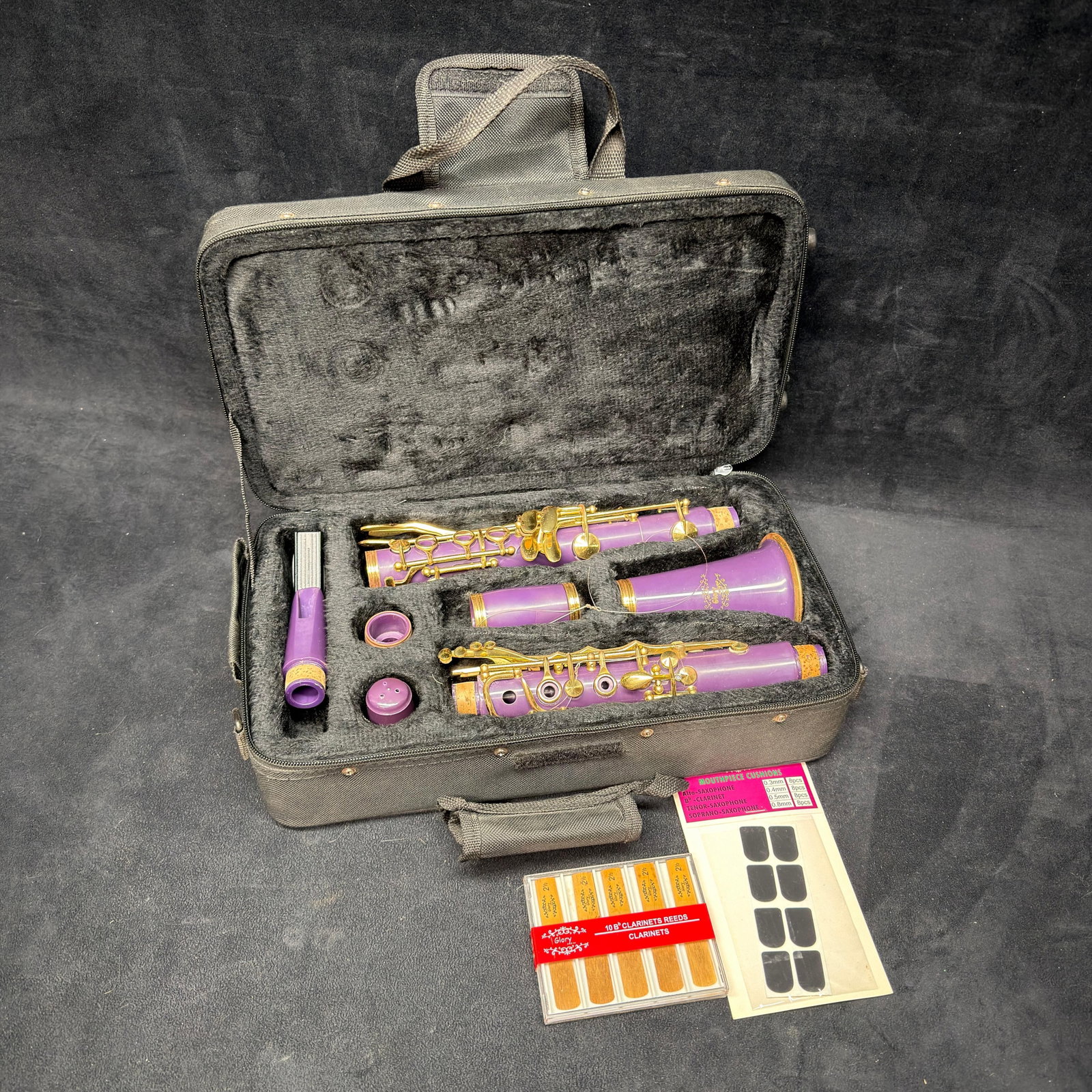 Glory Purple Clarinet with Case Reeds and Accessories (1 of 7)