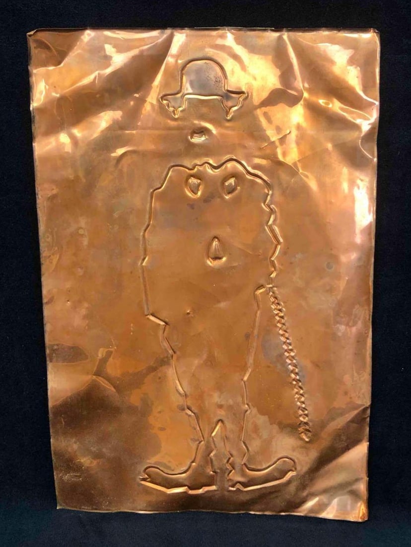 Tin Abstract Engraving Embossed With Copper - 2