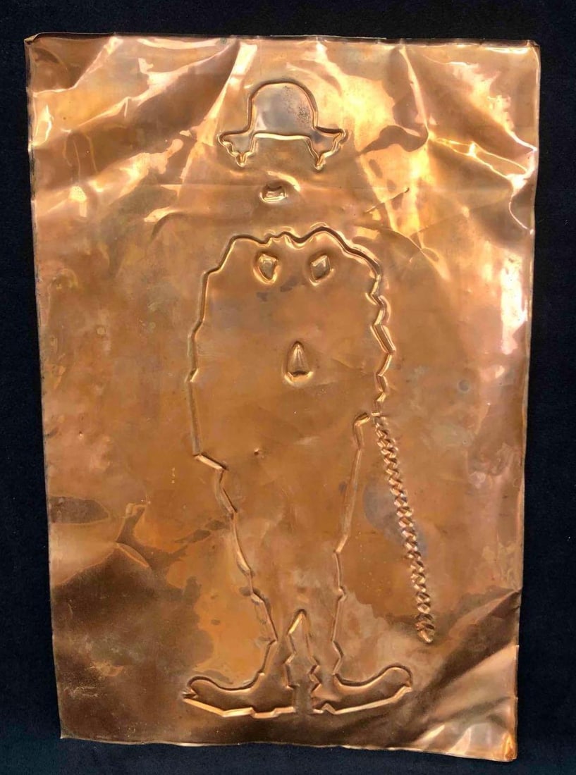 Tin Abstract Engraving Embossed With Copper - 3