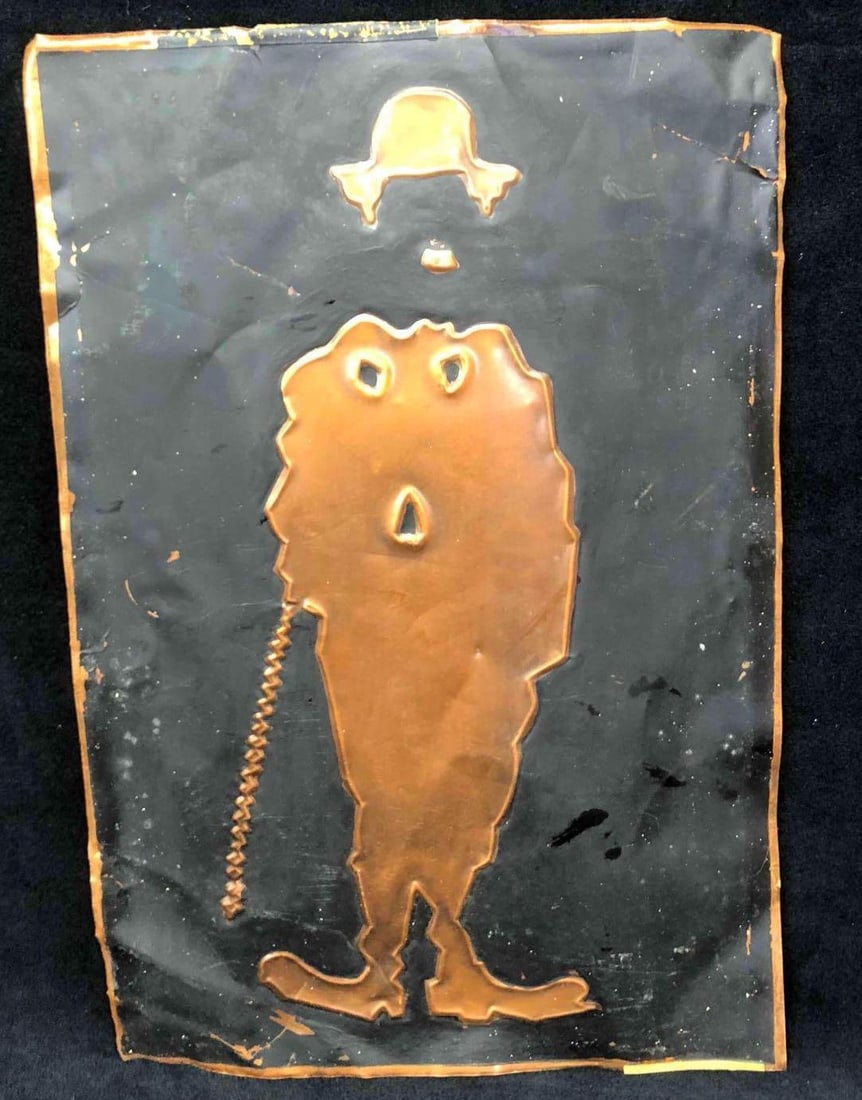 Tin Abstract Engraving Embossed With Copper - 4