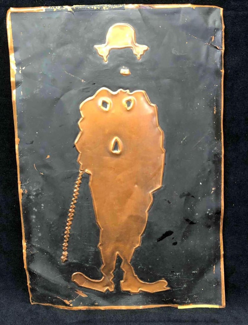 Tin Abstract Engraving Embossed With Copper - 6