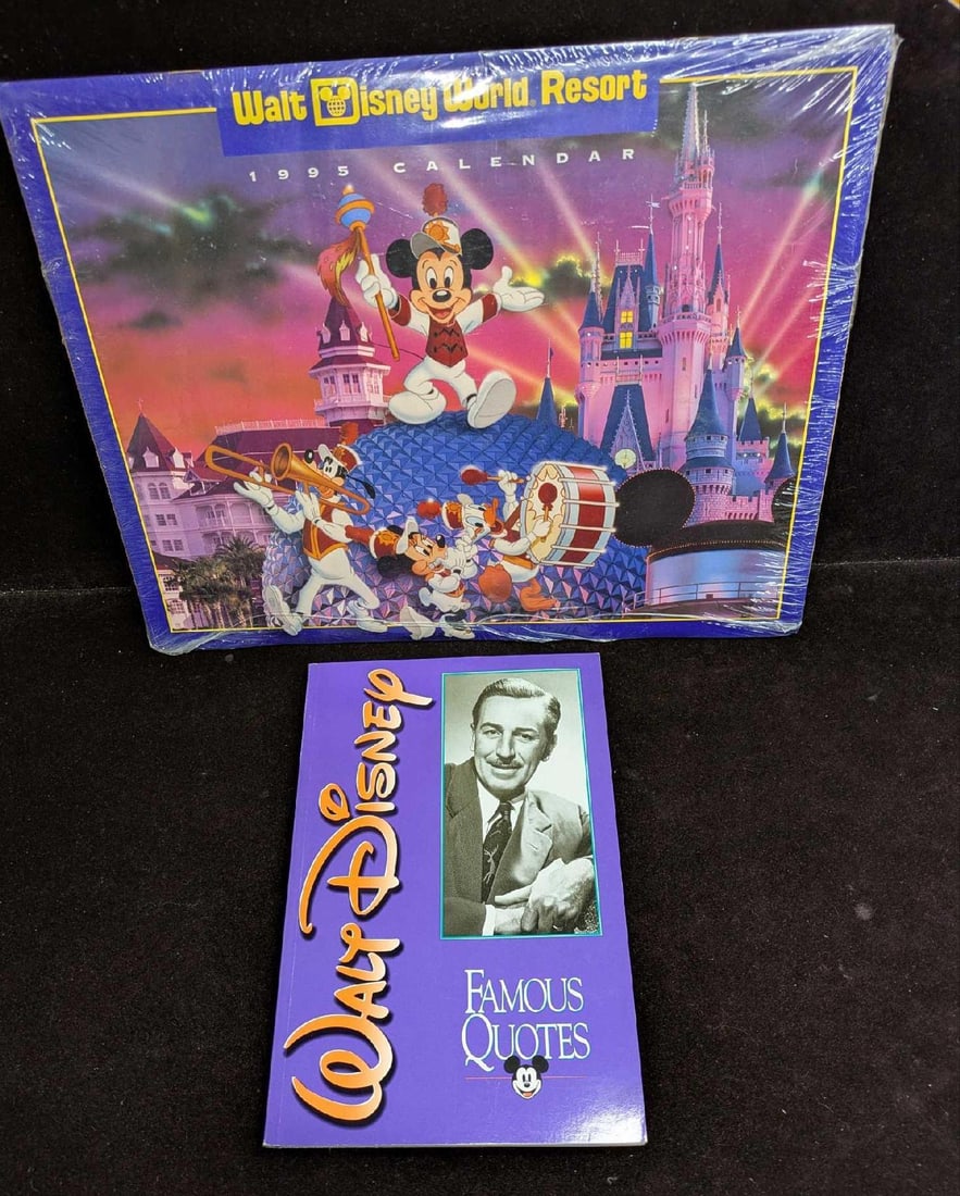 Sealed Walt Disney World 1995 Calendar And Famous Walt Disney Quotes: Sealed Walt Disney World 1995 Calendar And Famous Walt Disney Quotes. This lot includes: (1) Walt Disney Famous Quotes. The paperback book was published by the Walt Disney Company in the year 1994. Th
