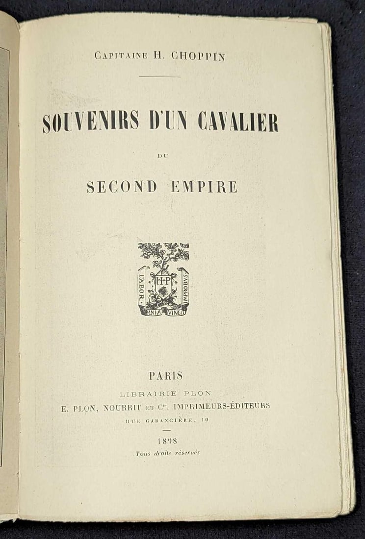 1898 Souvenirs D'un Cavalier De Second Empire (1 of 10)