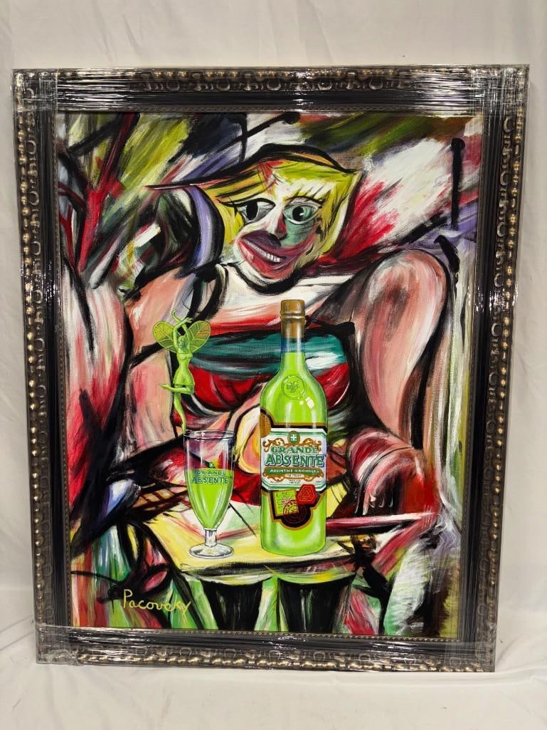de Kooning Inspired Art Signed Pacovsky Original Acrylic on Canvas Absente (1 of 2)