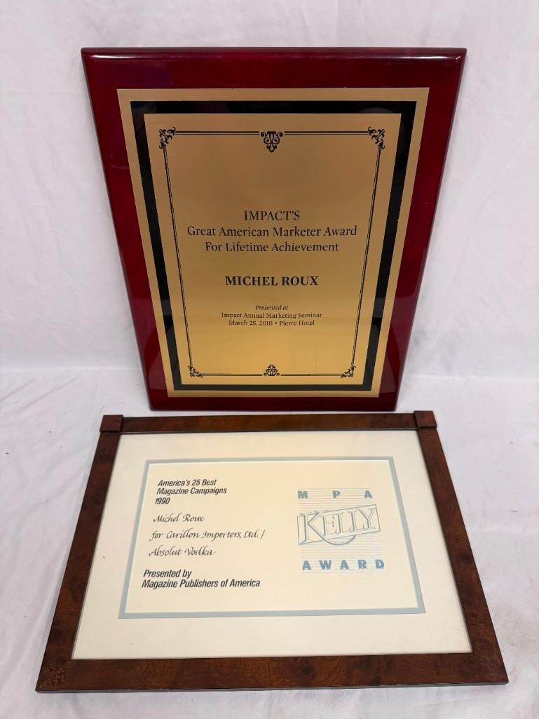 Pair of Michel Roux Liquor Executive Advertising and Achievement Awards (1 of 4)