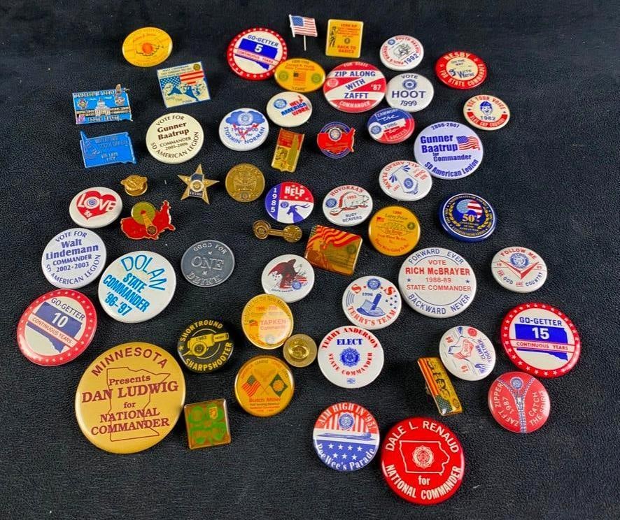 Box of Vintage American Legion Pins and Buttons (1 of 7)