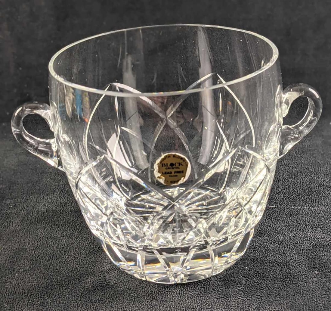 Block Rainbow Cut Crystal Champagne Cooler: Block Rainbow Cut Crystal Champagne Cooler. This design was released from 1993 to 2005. The cooler is approx 8" x 5 1/2" x 6" and it weighs 2.81lbs. The cooler is in a good, used condition with no kno