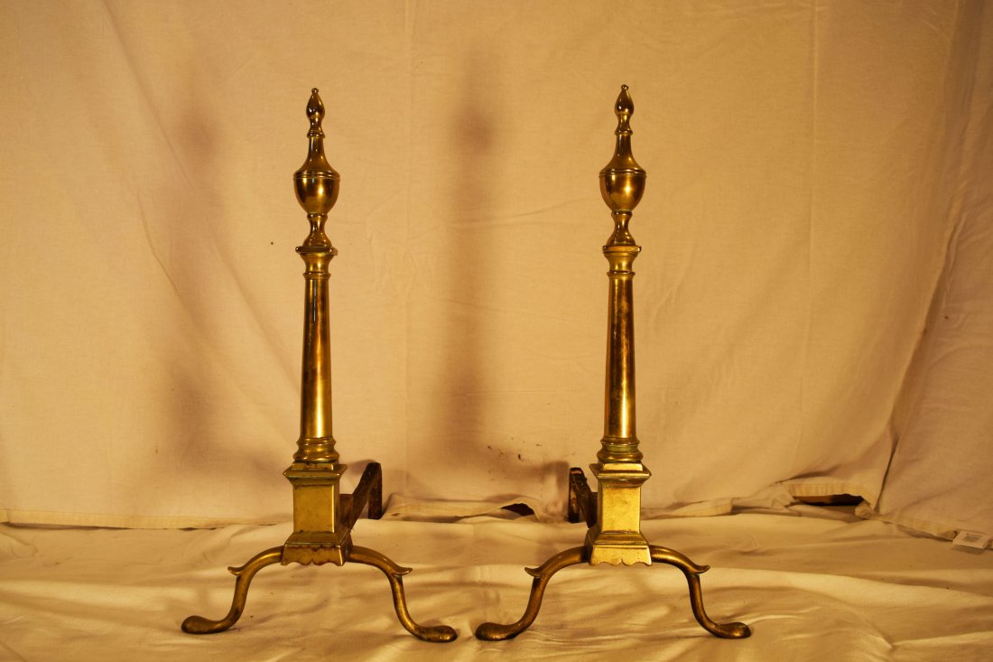 Brass Urntop Andirons (1 of 2)