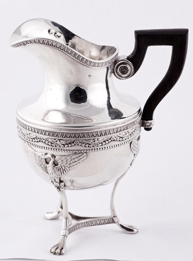 Charles Forgelot, .950 silver saucier and ebony handle, (1 of 5)