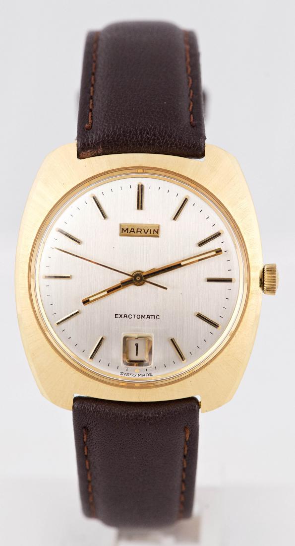 NOS Marvin ExactoMatic 18K Yellow Gold Watch Circa (1 of 6)