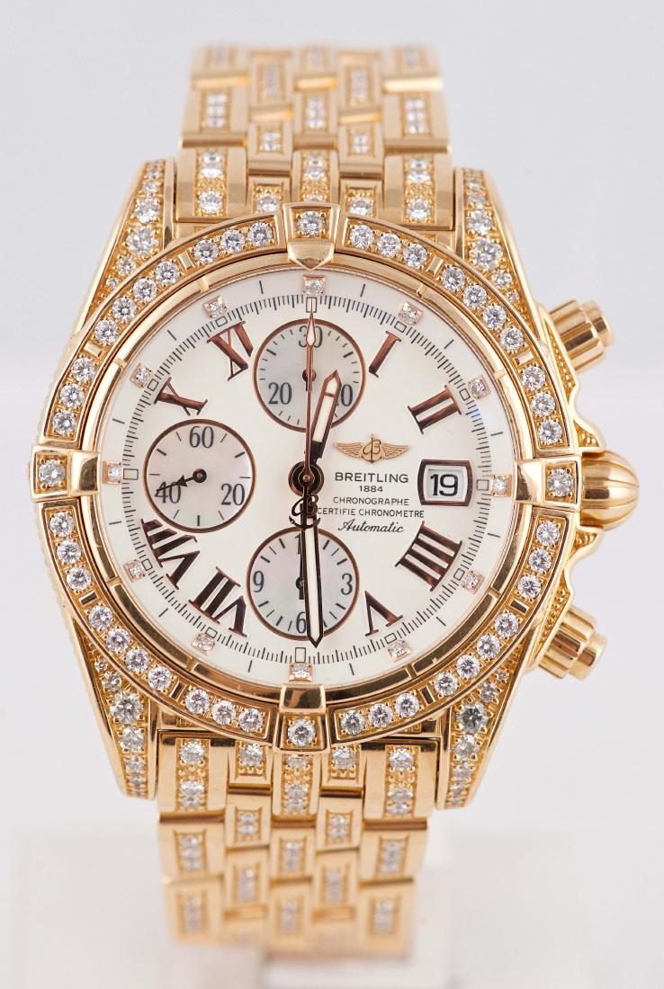 Breitling gold diamond watch Clearance