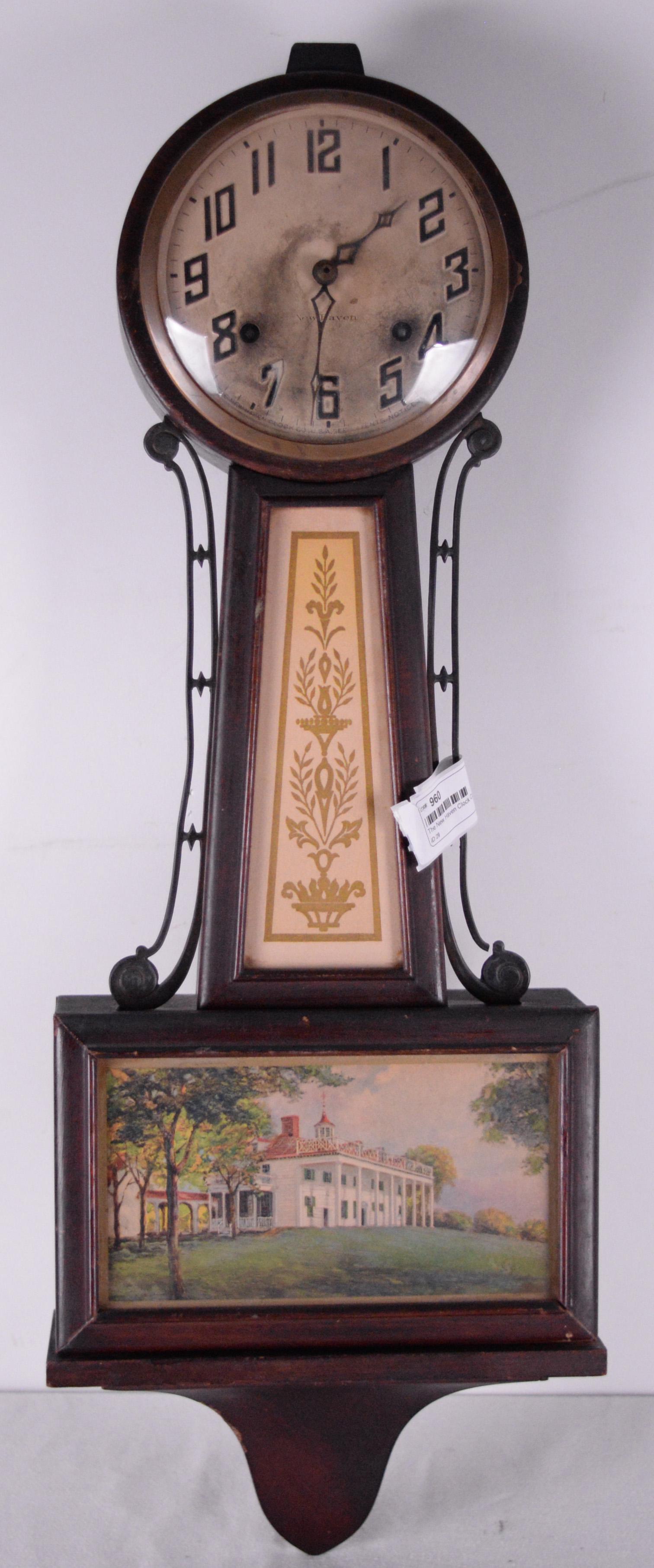 The New Haven Clock Co. Horloge banjo vintage en bois Nov 27, 2019