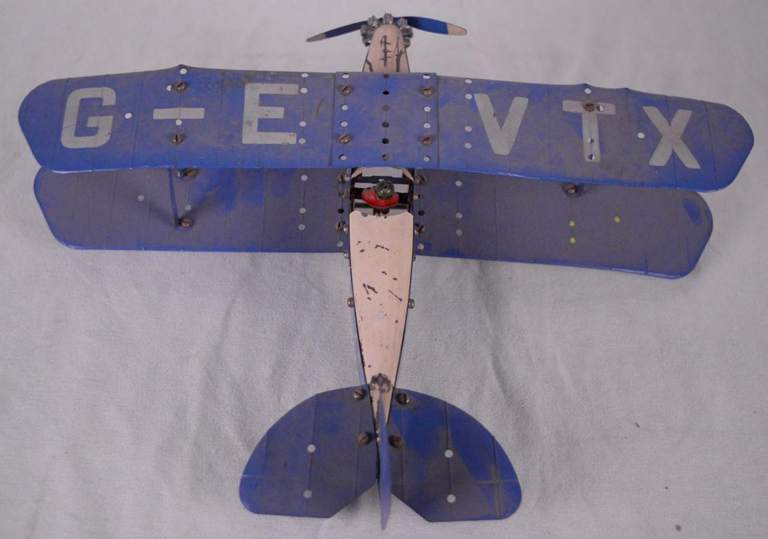 MECCANO AVION BIPLAN TÔLE Lg 36 x 47cm TRÈS BEL ÉTAT 1931 BOITE N°1A EUR 240,00 - FR
