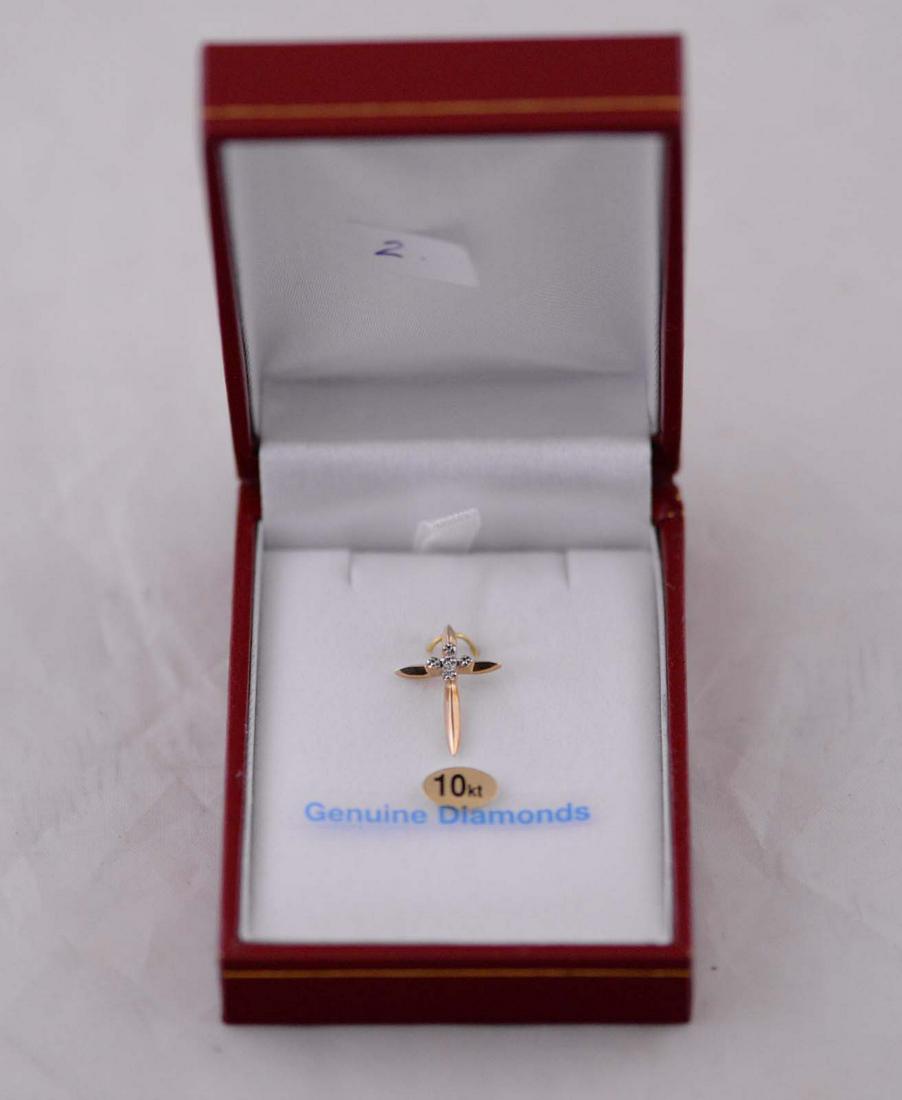 10kt. Yellow Gold Diamond Cross Pendant (1 of 2)