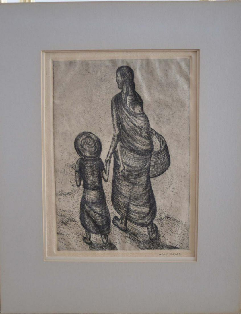 Reyes, Mario - Mère et enfants: Reyes, Mario (1926-2017) Mère et enfants Description (FR): Gravure sur papier, signée en bas à droite Mario Reyes Description (EN): Etching on paper, signed on lower right Mario Reyes D