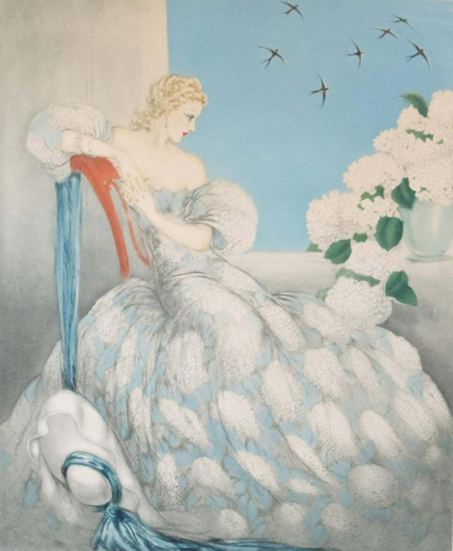 Icart, Louis Justin Laurent - Symphonie en bleue (sic): Icart, Louis Justin Laurent (1888-1950) Symphonie en bleue (sic) (1936) Description (FR): Gravure sur papier, signée en bas à droite Louis Icart Description (EN): Etching on paper, signed on lower r