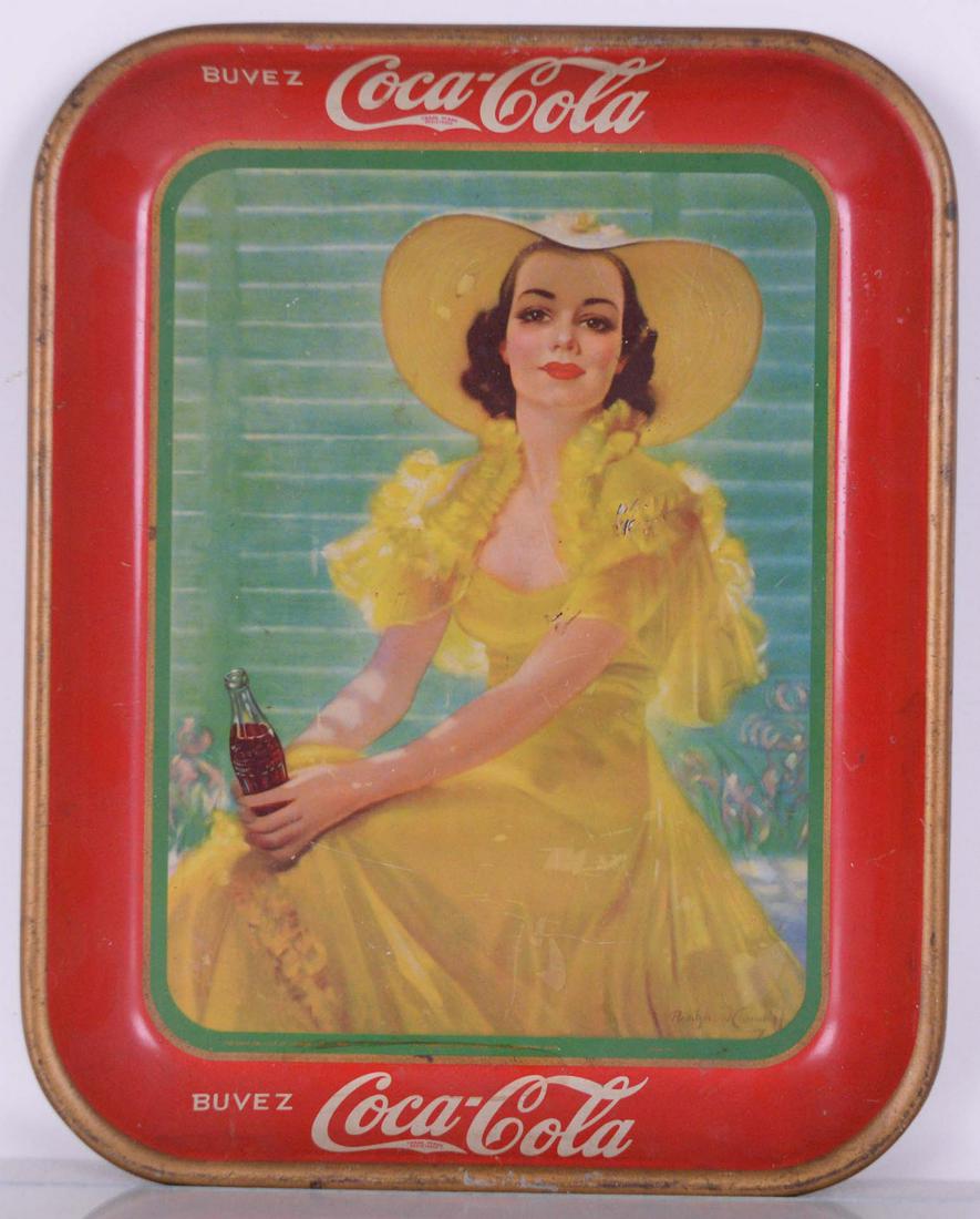 Coca-Cola - Original tray: Coca-Cola (XX) Original tray Description: Original tray Original tray, french version, marqued on bottom The Coca-Cola Co. of Canada ltd. 1938, The american art works inc. Coshocton, Ohio, Made in U.S