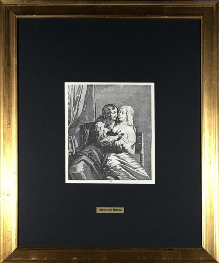 Bosse, Abraham - Amoureux à Paris: Bosse, Abraham (1602-1676) Amoureux à Paris Description: Amoureux à Paris Engraving reproduction Dimension (PO): 8 1/2" x 7 1/4" Dimension (CM): 21.59 x 18.42 cm Condition report: