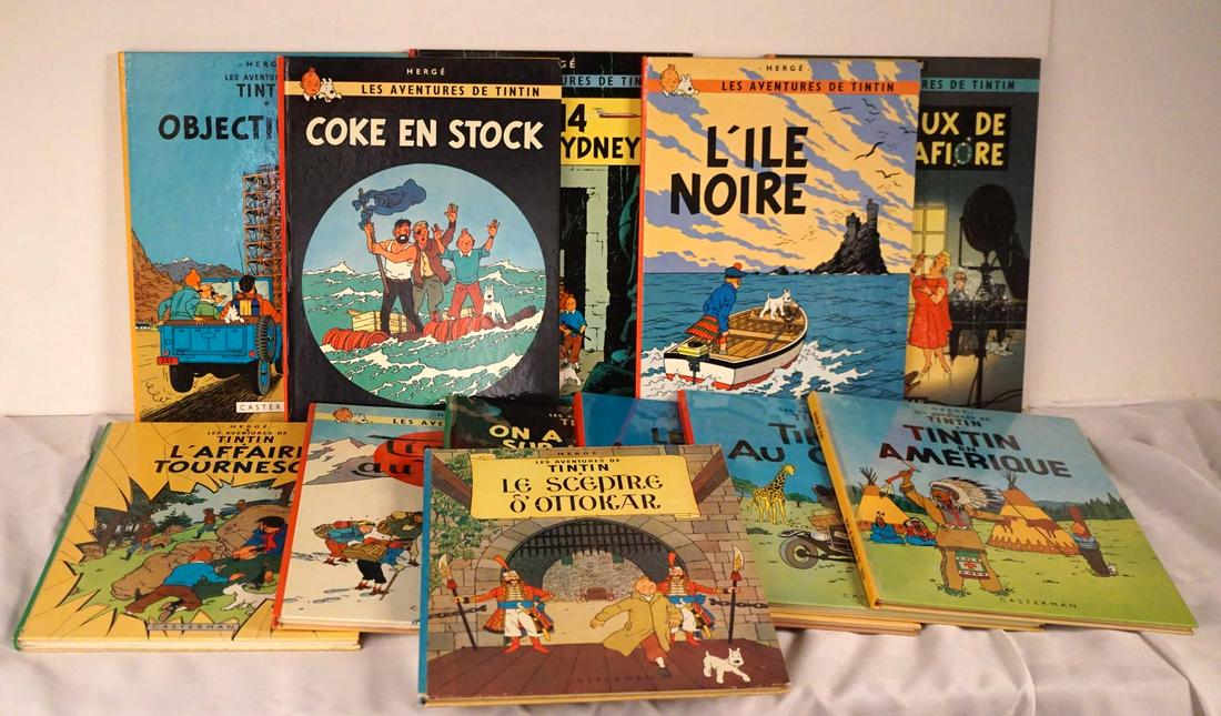 George Rémi, dit Hergé - Collection of 12 1960's: George Rémi, dit Hergé (1907-1983) Collection of 12 1960's editions Tintin albums Description: Collection of 12 1960's editions Tintin albums Collection of 12 different 1960's editions Tintin albums