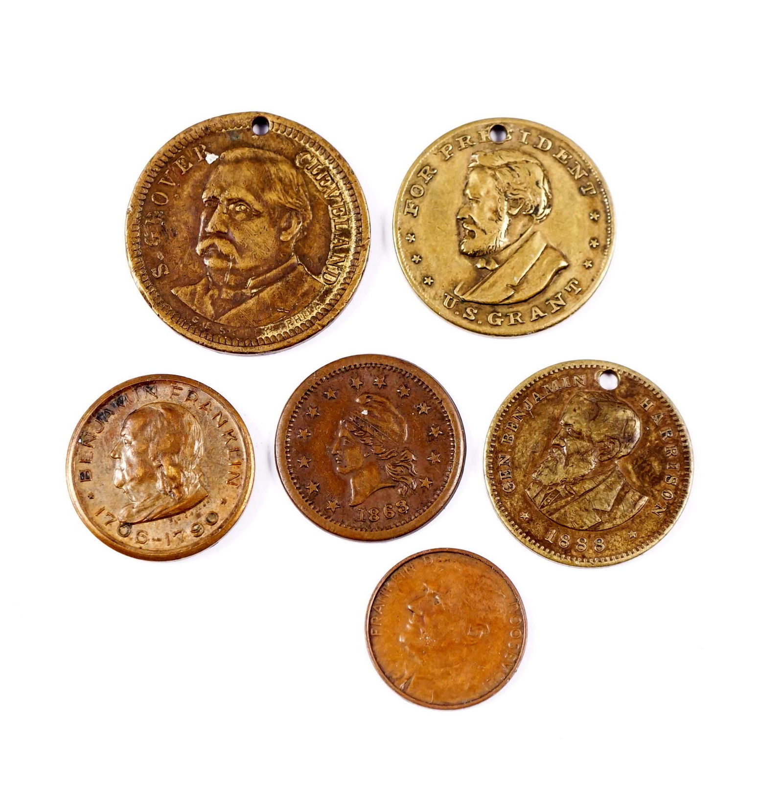 USA Lot of Six Tokens, Campaign Medals etc. (1 of 2)