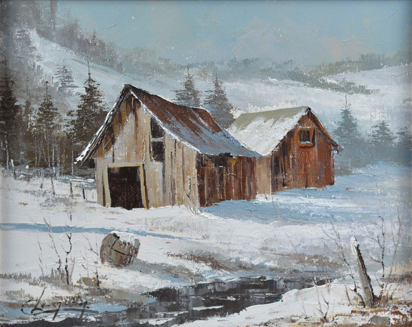 Langevin, Claude - Vieille grange en hiver (1 of 4)