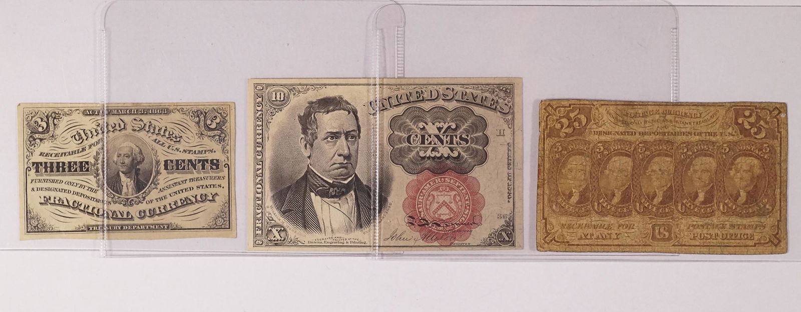 USA 1862-1864 A Lot of 3 Fractional Notes  Fine- UNC (1 of 7)