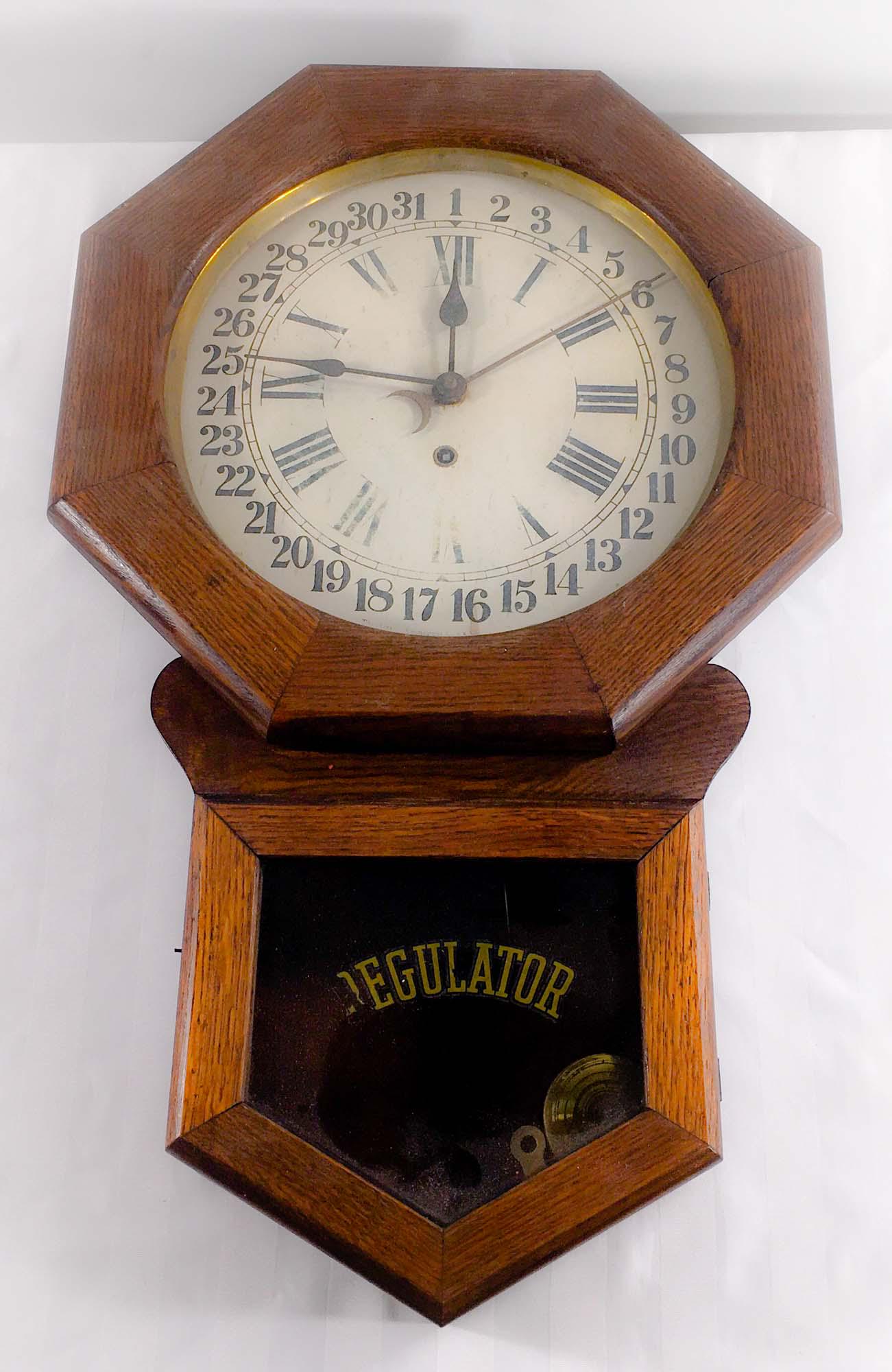 Antique Arthur Pequegnat Regulator wall clock Jul 28, 2021