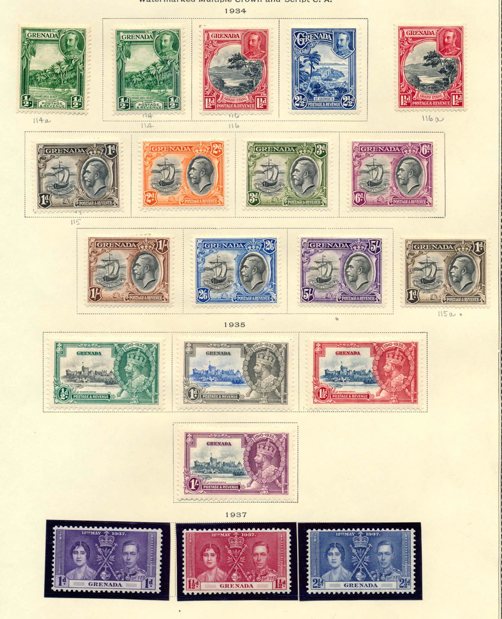 Grenada 1863-85 collection, stamps F-VF */**/o. (1 of 8)