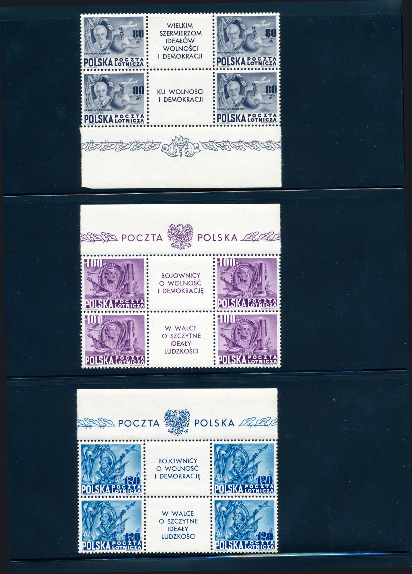Poland 1948 set in block of 4 #C26A/C, VF **. (1 of 1)