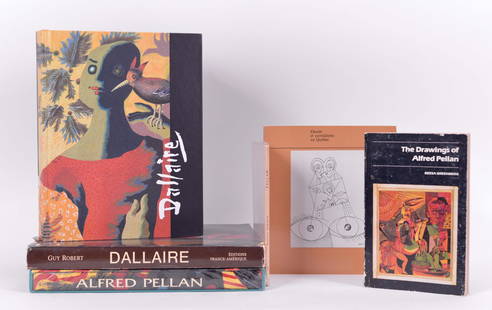 Lot of 6 Quebec art books: Lot of 6 Quebec art books Description: Lot of 6 Quebec art books, Alfred Pellan (3x), Jean-Philippe Dallaire (2x), one book about Quebec drawing and surrealism Dimension (PO): 9" x 6" x 1/3", 13" x 10