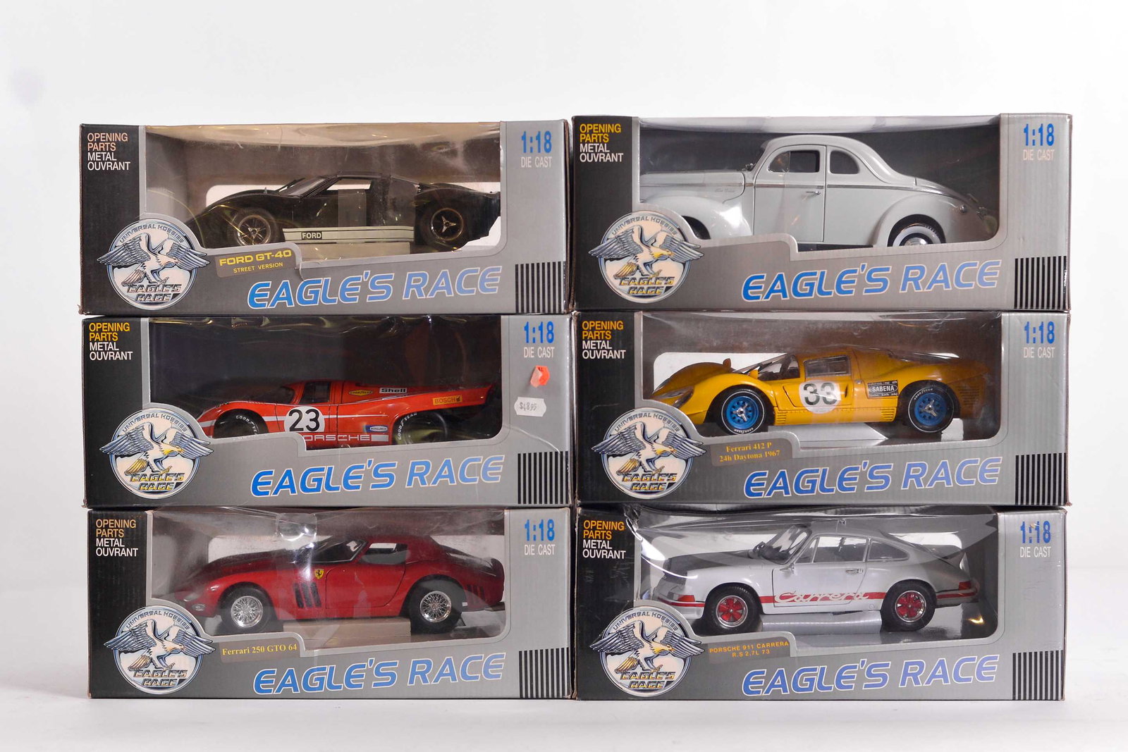 Universal Hobbies - 6 Die cast metal cars 1:18 models - c.1990-2000 (1 of 1)