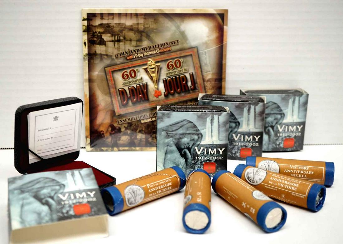 Canada 5 Cents 2002-2005. A Lot of 10 Coins & Rolls .925 AG (1 of 4)