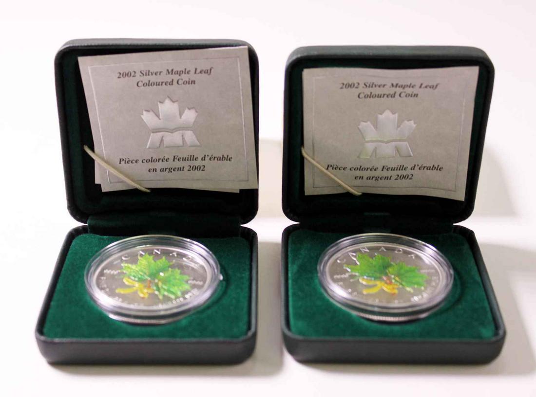 Canada $5 Dollars 2002. A Lot of 2 Maple Leaf Spring .9999 (1 of 4)