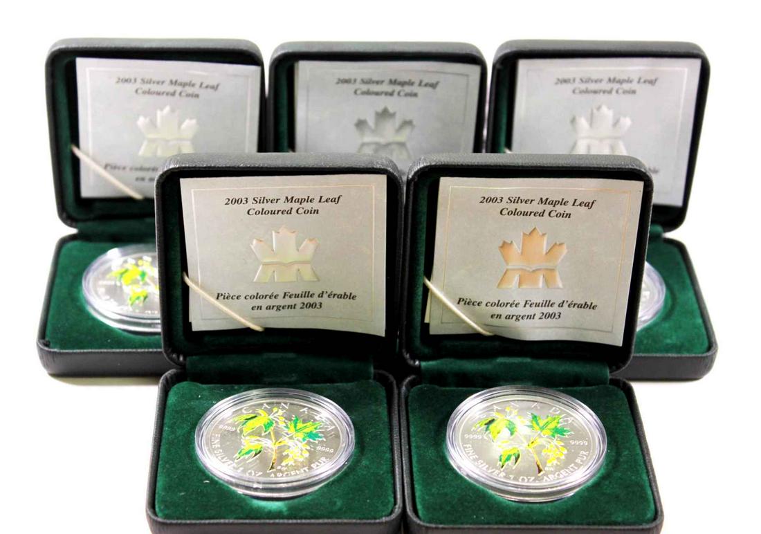 Canada $5 Dollars 2003. A Lot of 5 Maple Leaf Summer .9999 (1 of 4)