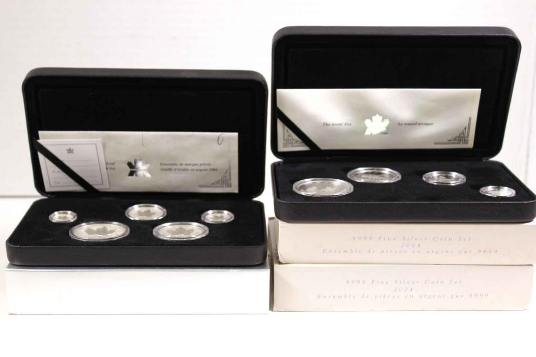 Canada $5 Dollars 2004. A Lot of 3 Sets of .9999 Silver Coins Proof (1 of 6)